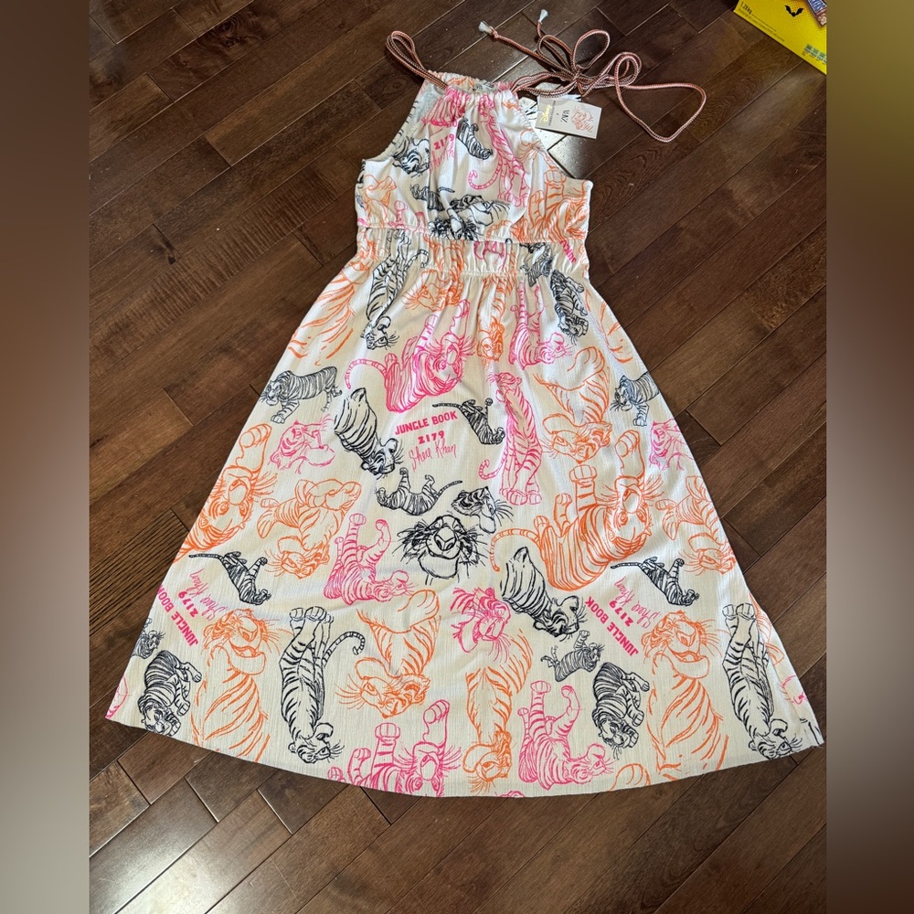 ZARA STORIES COLLECTION DISNEY MIDI HALTER DRESS size L